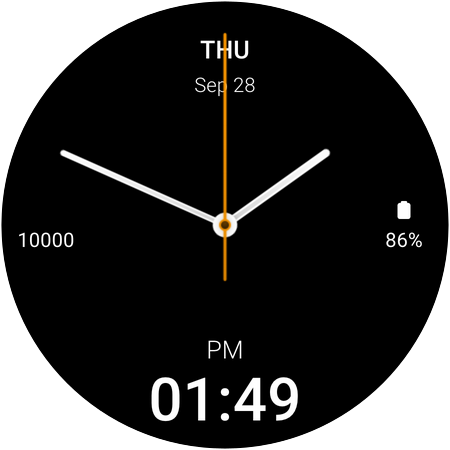 Minimal Hybrid Watch Face - Normal Mode